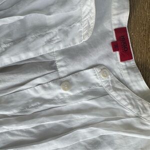 HUGO Crisp White Pleated Shirt